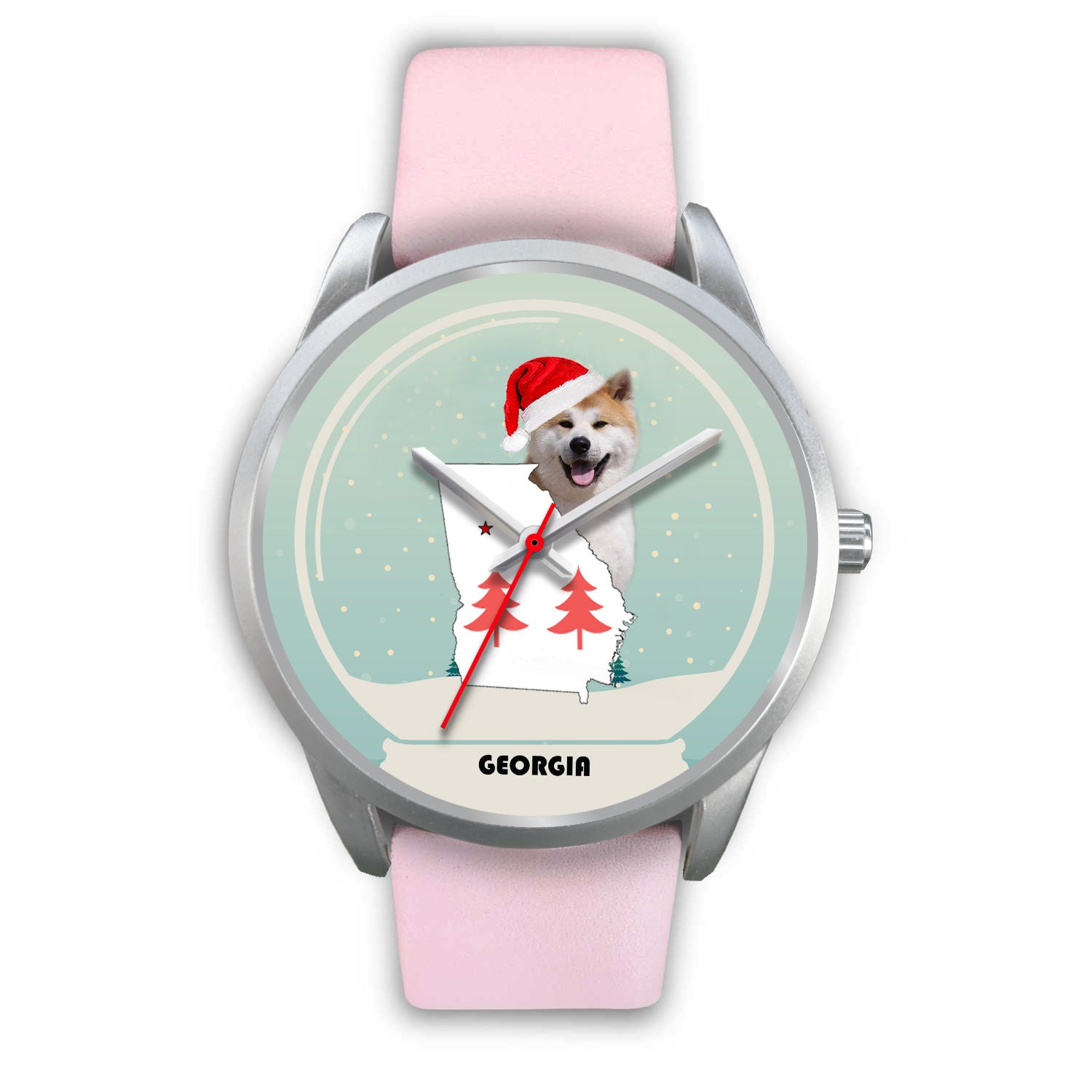 Akita Dog Georgia Christmas Special Wrist Watch