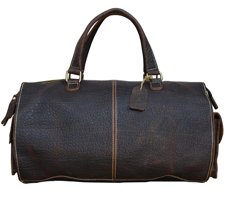 Vintage Leather Men's Weekender Duffle Bag - Italian Cowhide Travel Overnight Bag