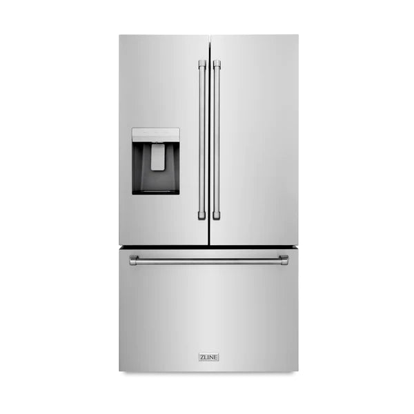 ZLINE 36 in. French Door Refrigerator with Dual Ice Maker & Fingerprint Resistant Stainless Steel