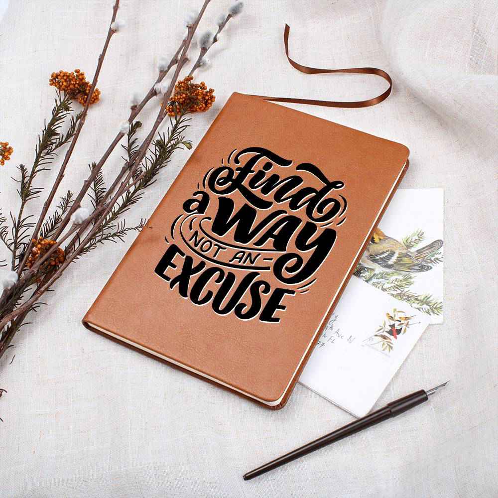 Find A Way - Inspirational Leather Journal for Motivation and Reflection