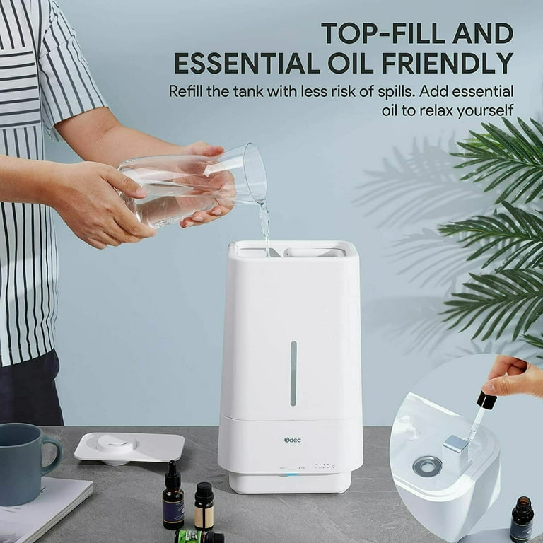 Cool Mist Humidifier with Large 4.5L Capacity, Built-In Night Light & Essential Oil Diffuser