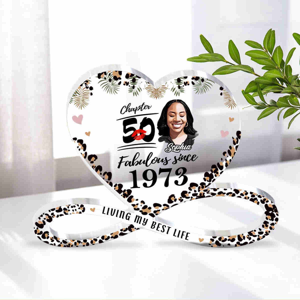 Personalized Acrylic Plaque - 50th Birthday Gifts For Her, 50 And Fabulous Gifts