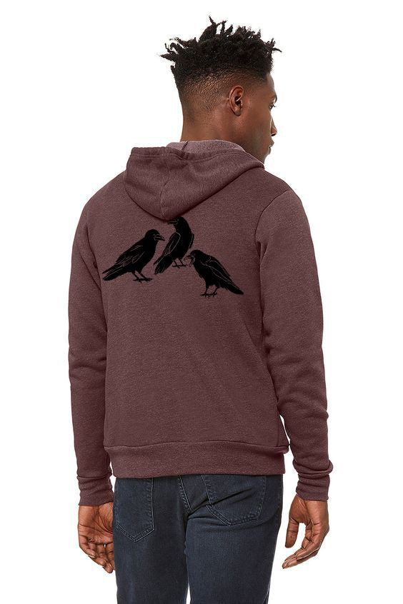 Ravens Chat Ultra Soft Zip Up Hoodie - Unisex Heather Maroon