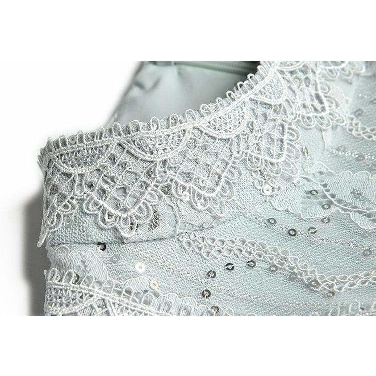 Fashion Lace Ruffle Maxi Dress
