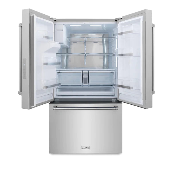 ZLINE 36 in. French Door Refrigerator with Dual Ice Maker & Fingerprint Resistant Stainless Steel