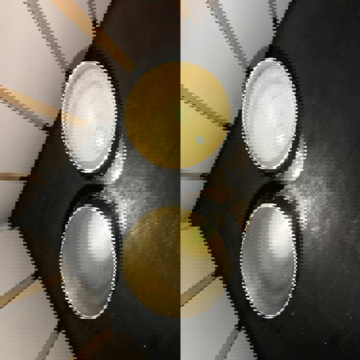 Vintage Silver Plate Set of Champagne Wine Glasses Stem