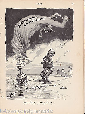 Life Magazine 1922 Antique Uncle Sam Graphic Art Deco Illustrations