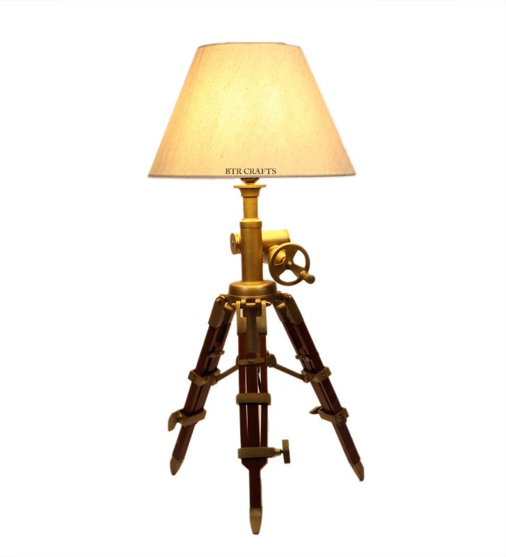 BTR CRAFTS Vintage Tripod Table Lamp with Adjustable Stand - Rustic Home Decor