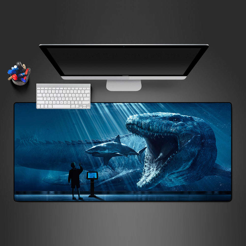 Mosasaurus Aquarium Design Gaming Mouse Pad - M-XXL Size for Computer Desk