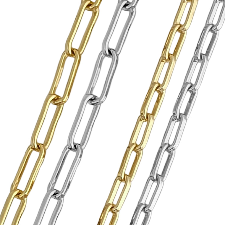 Cleo Paperclip Initial Necklace - Personalized 14k Gold Necklace