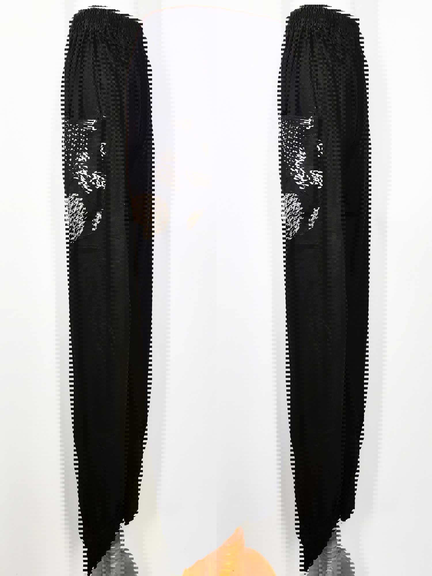 Black Patchwork Knit Pants