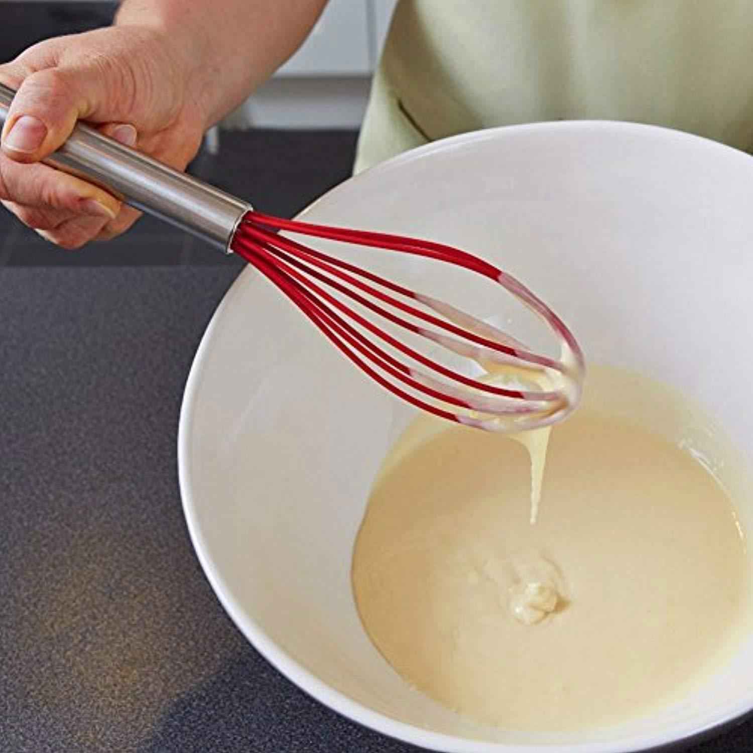 10Pcs/set Silicone Heat Resistant Kitchen Cooking Utensils Non-Stick Baking Tool Set (Red)