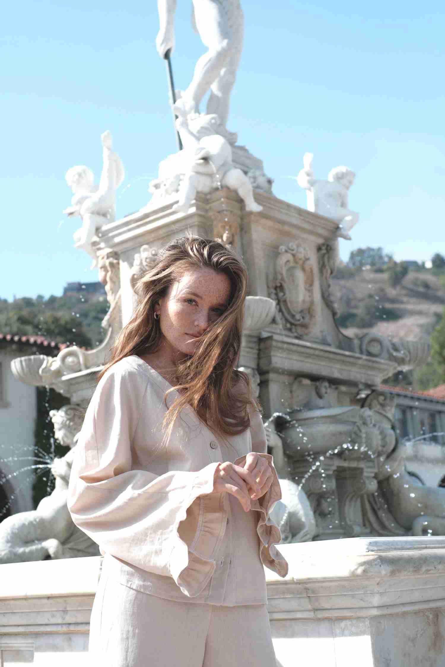MONA LIZ Linen Jacket and Pants Set - Handmade in California