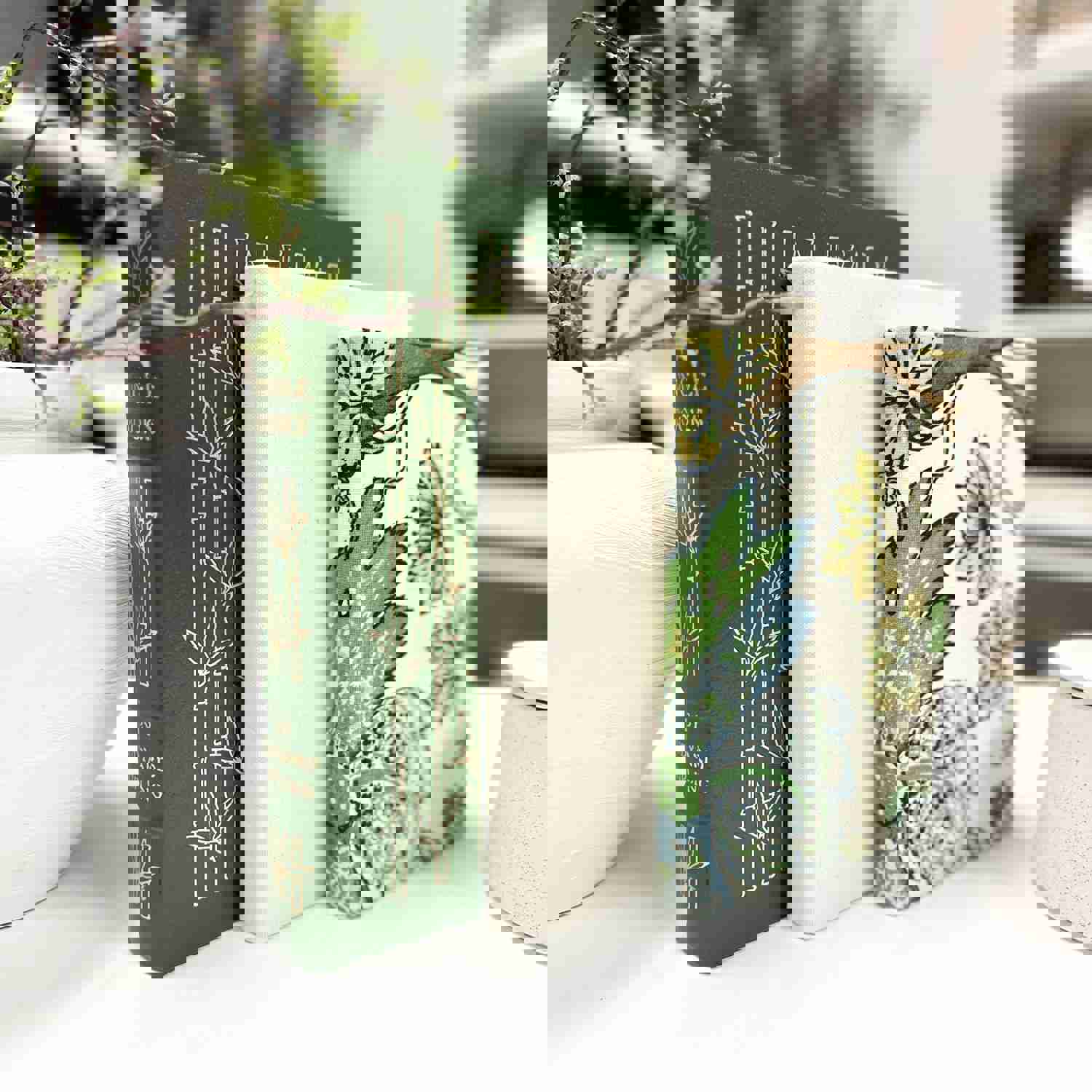 Green Book Set - Decorative Hardcover Books for Home Decor
