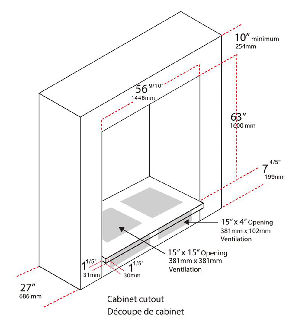 Forno Rizzuto 60" Wide Refrigerator and Freezer Combo with 27.6 cu.ft. Total Storage