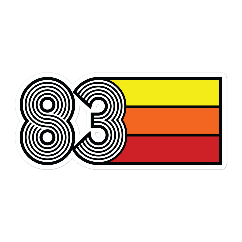 83 - 1983 Retro Tri-Line Decal Bubble-Free Vinyl Stickers