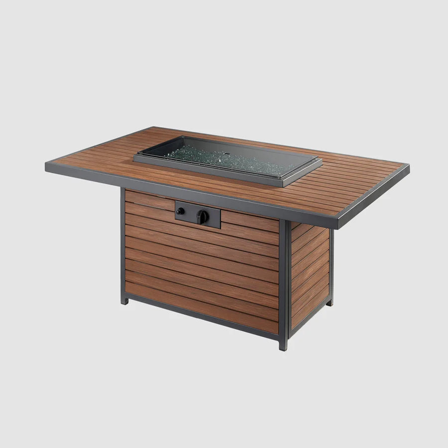 Outdoor Greatroom Co Kenwood Rectangular Gas Fire Pit Table - Chat or Dining Height