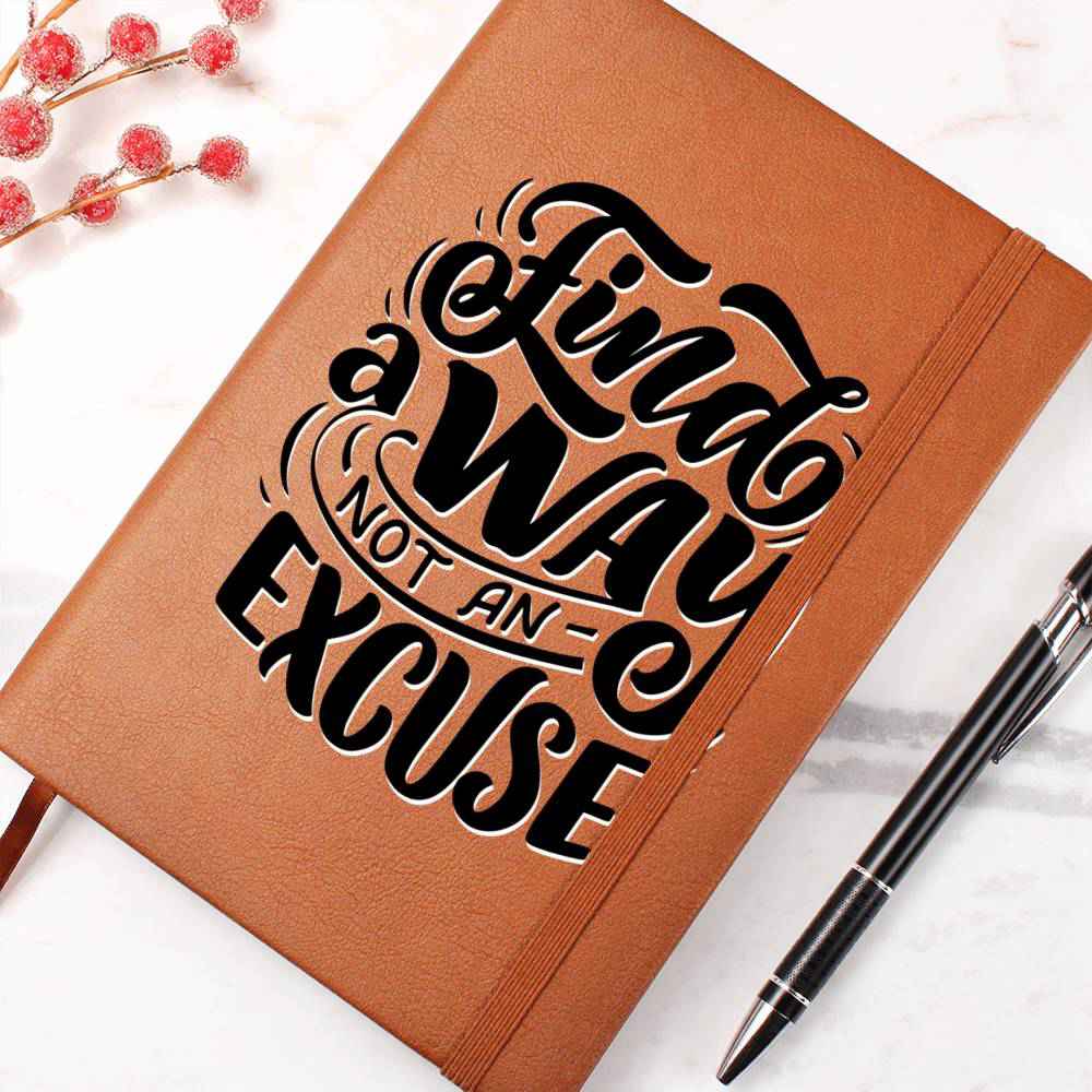 Find A Way - Inspirational Leather Journal for Motivation and Reflection