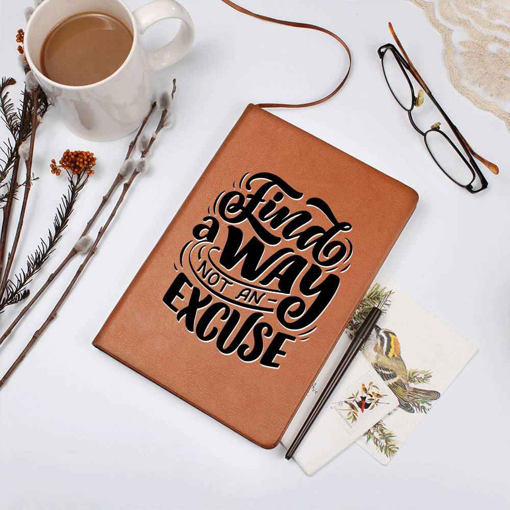 Find A Way - Inspirational Leather Journal for Motivation and Reflection