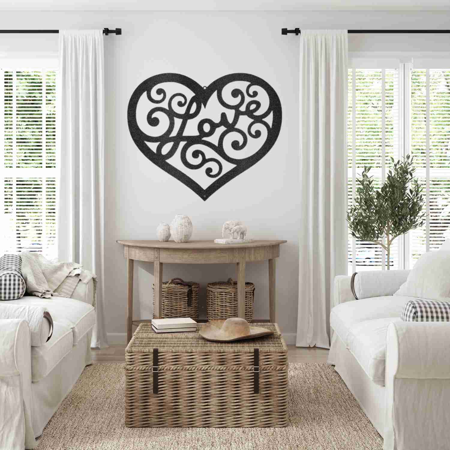 Love Swirl - Custom Metal Heart Sign - 11th Anniversary Gift