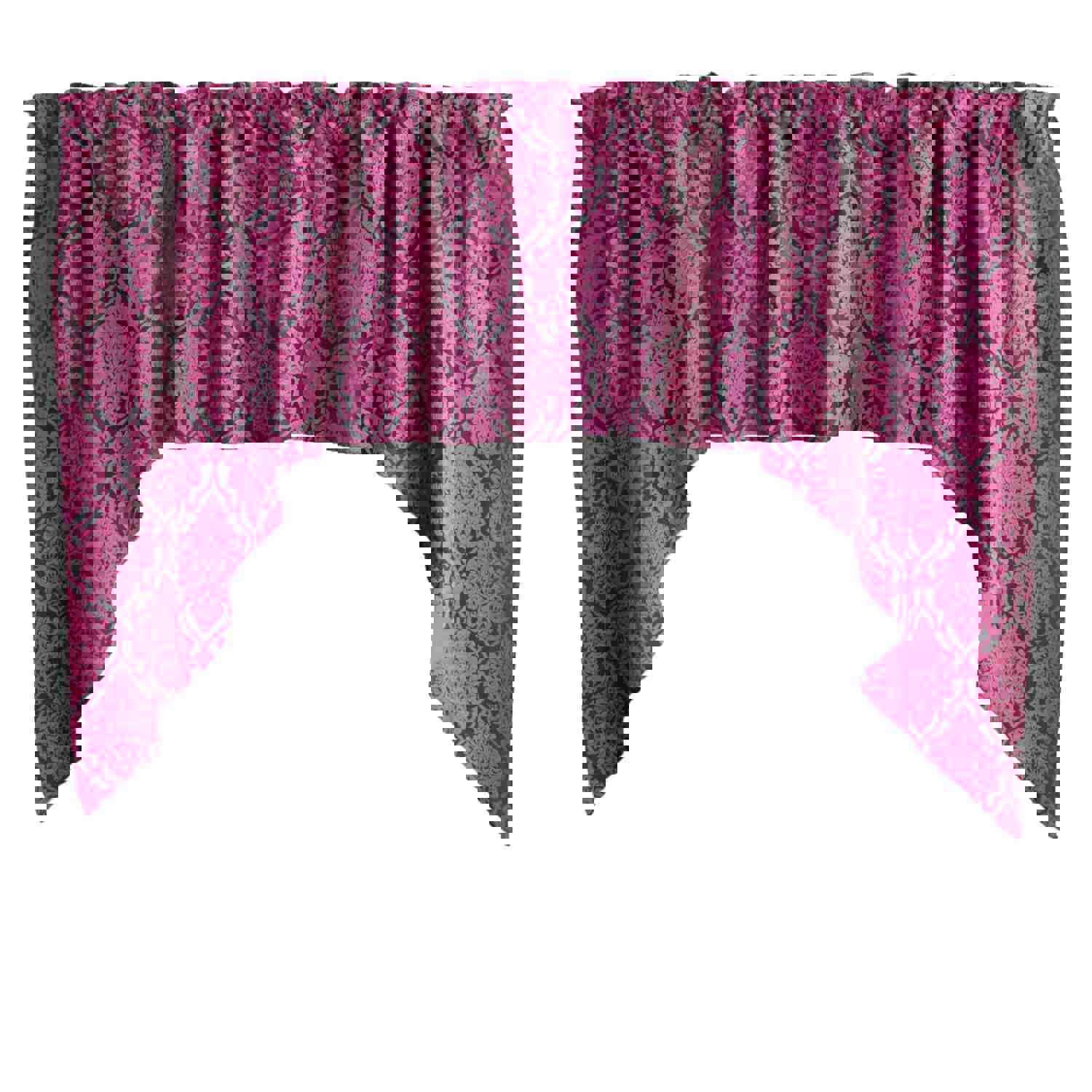Jacquard Fancy Floral Damask Swag Window Valance 54 Wide / 36 Tall