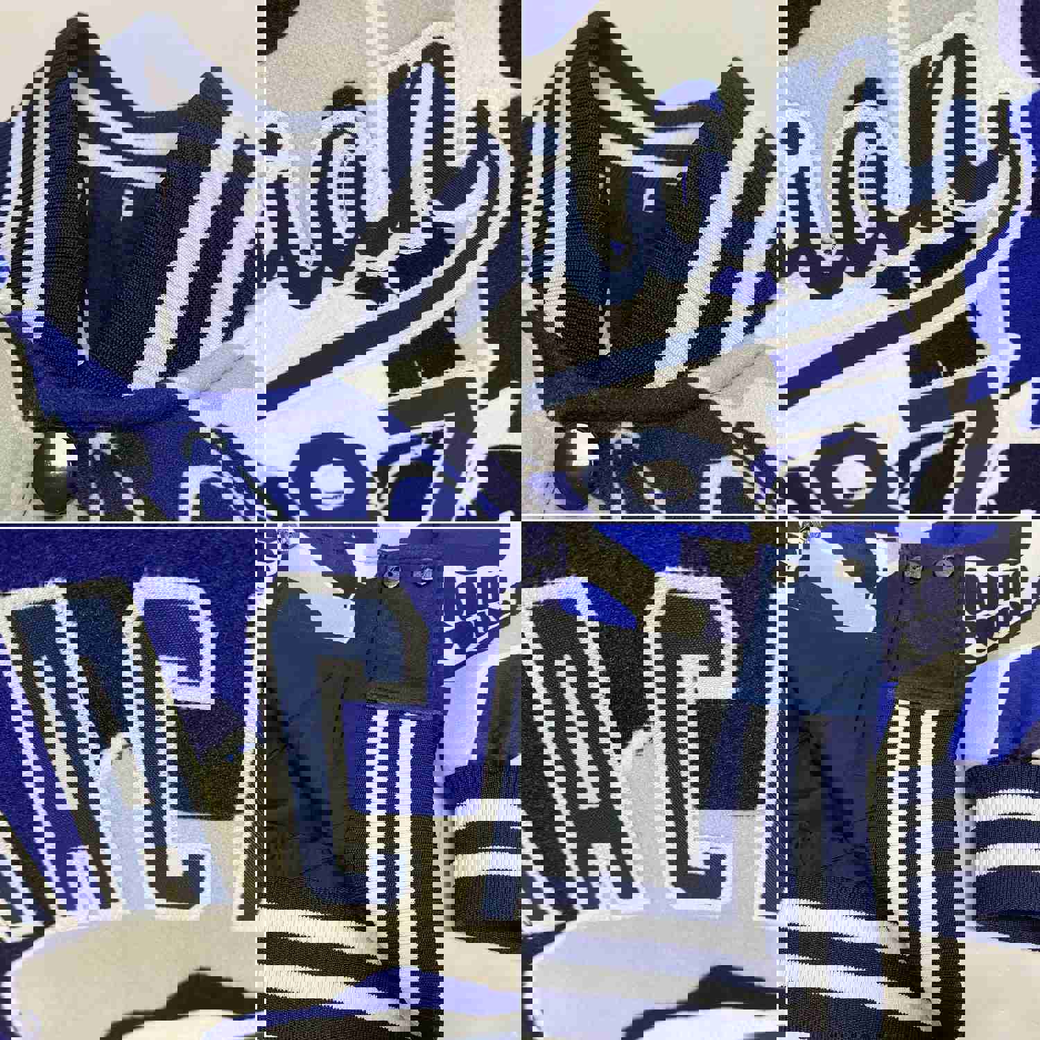 Custom Camo Navy-White Skull Fashion 3D Bomber Full-Snap Varsity Letterman Jacket