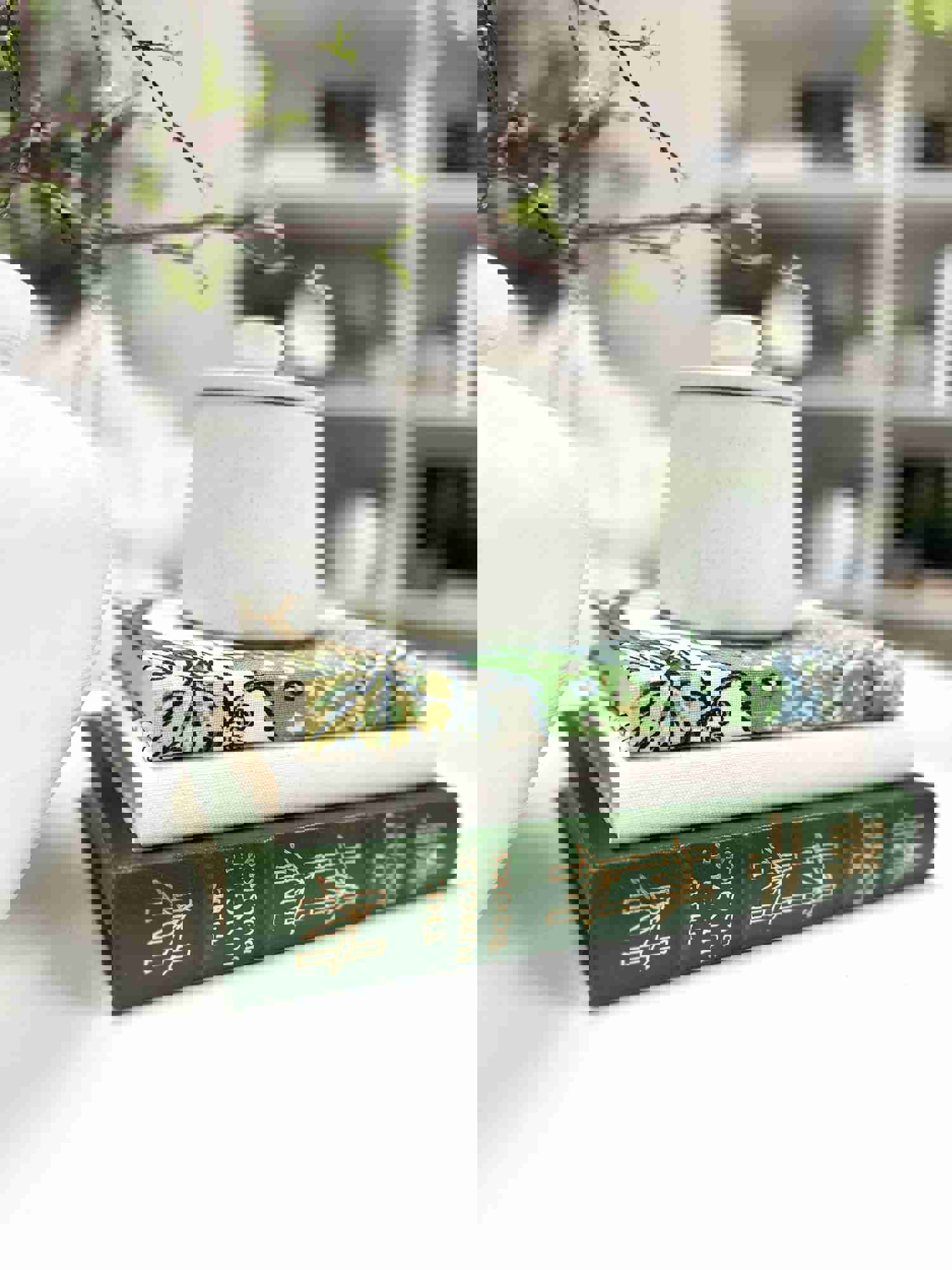 Green Book Set - Decorative Hardcover Books for Home Decor
