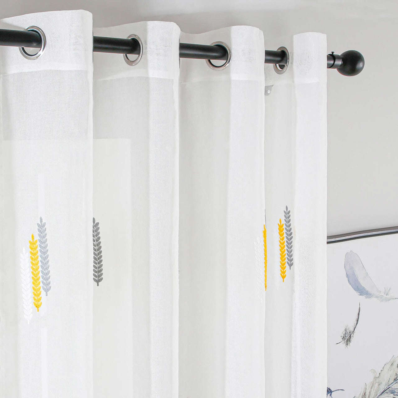 White Sheer Curtain Panel - Dolce Mela - Cologne 60x100H