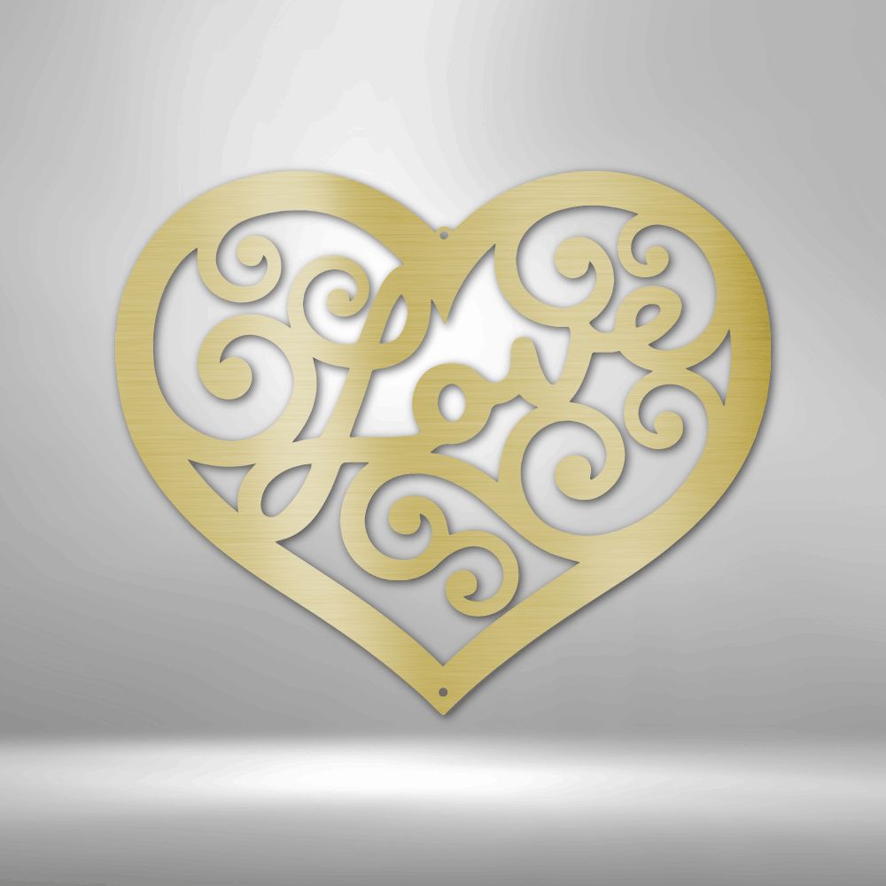 Love Swirl - Custom Metal Heart Sign - 11th Anniversary Gift