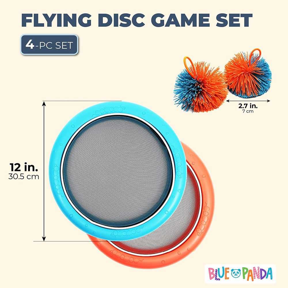 Outdoor Flying Disc Game Set with 2 Paddles and 2 Rubber Balls for Beach and Pool Fun