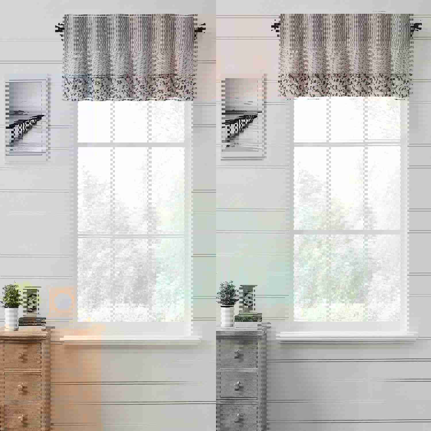 Florette Ruffled Valance 16x60 - Farmhouse Style Window Treatment