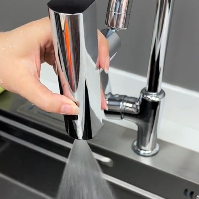 Splash-Proof Universal Rotating Bubbler Kitchen Faucet with Multifunctional Nozzle