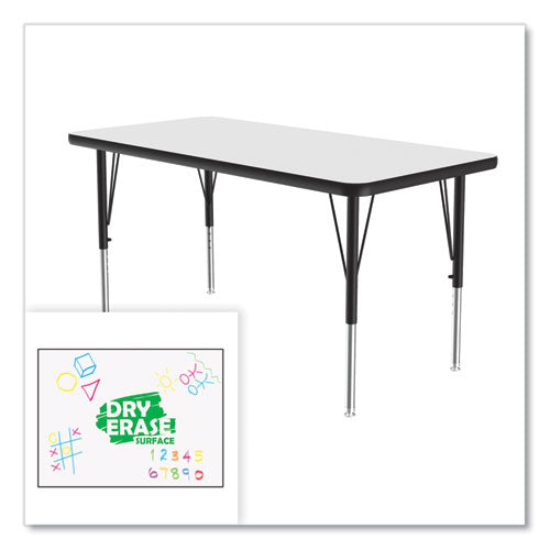 Correll Markerboard Activity Table - 48x24 Inches, White Top with Black Legs