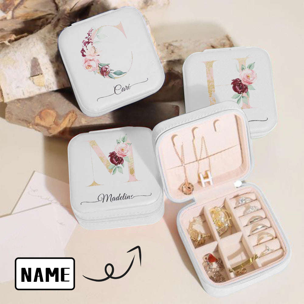 Custom Name Travel Makeup Box Jewelry Storage Box for Women