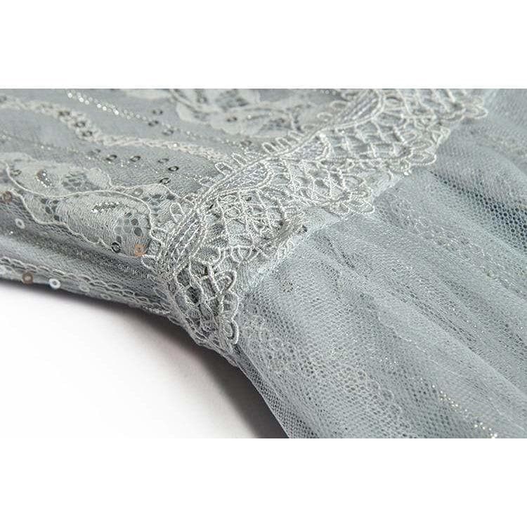 Fashion Lace Ruffle Maxi Dress