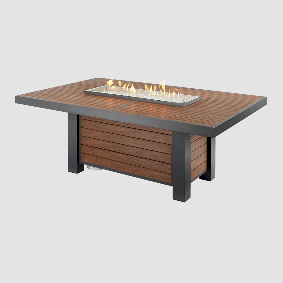 Outdoor Greatroom Co Kenwood Rectangular Gas Fire Pit Table - Chat or Dining Height