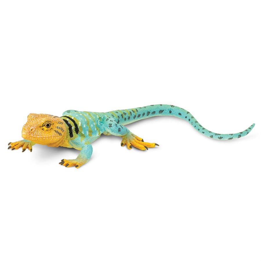 Collared Lizard Toy - Hand-Painted Reptile Figurine