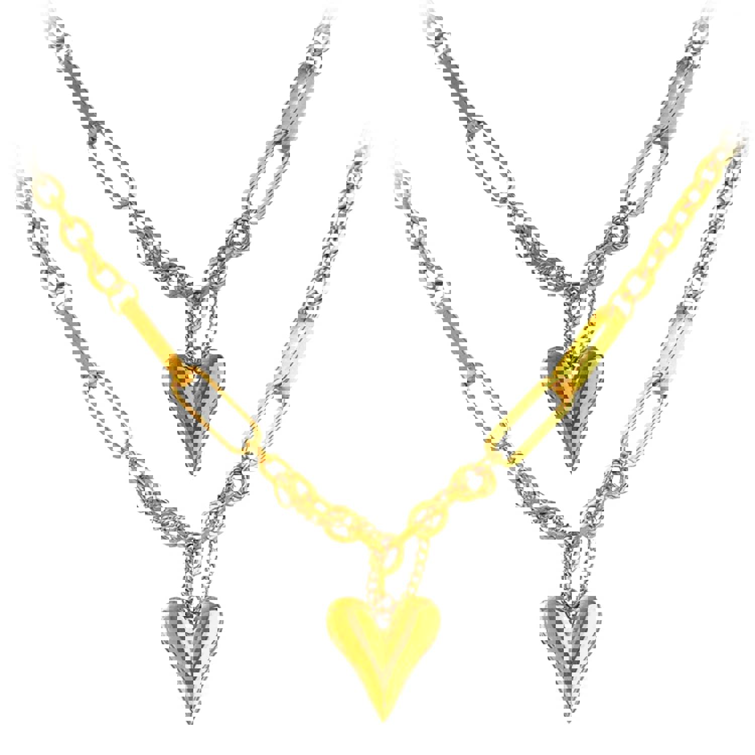 Nadia Heart Necklace - 18K PVD Gold Stainless Steel Elegant Jewelry