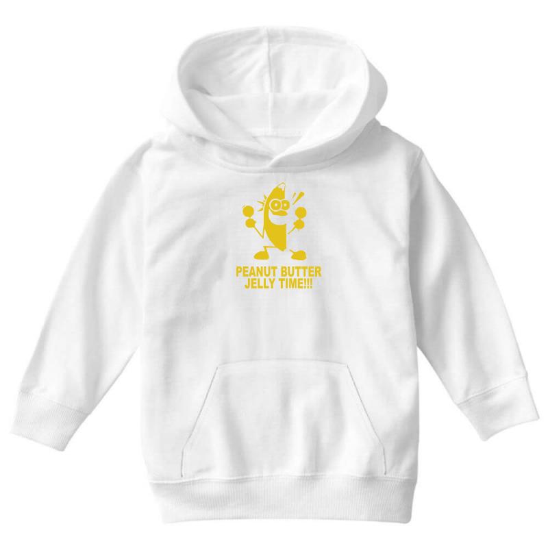Peanut Butter Jelly Time Banana Youth Hoodie by MDK ART