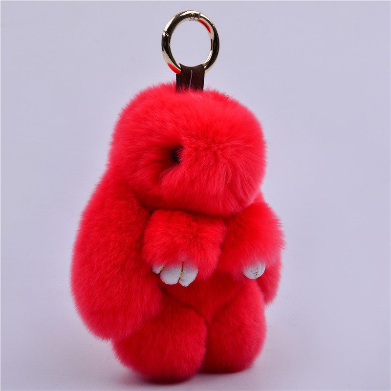 New Charm Decoration Gift Plush Bunny Toy Rex Rabbit Fur Bag Pendant Key Chain