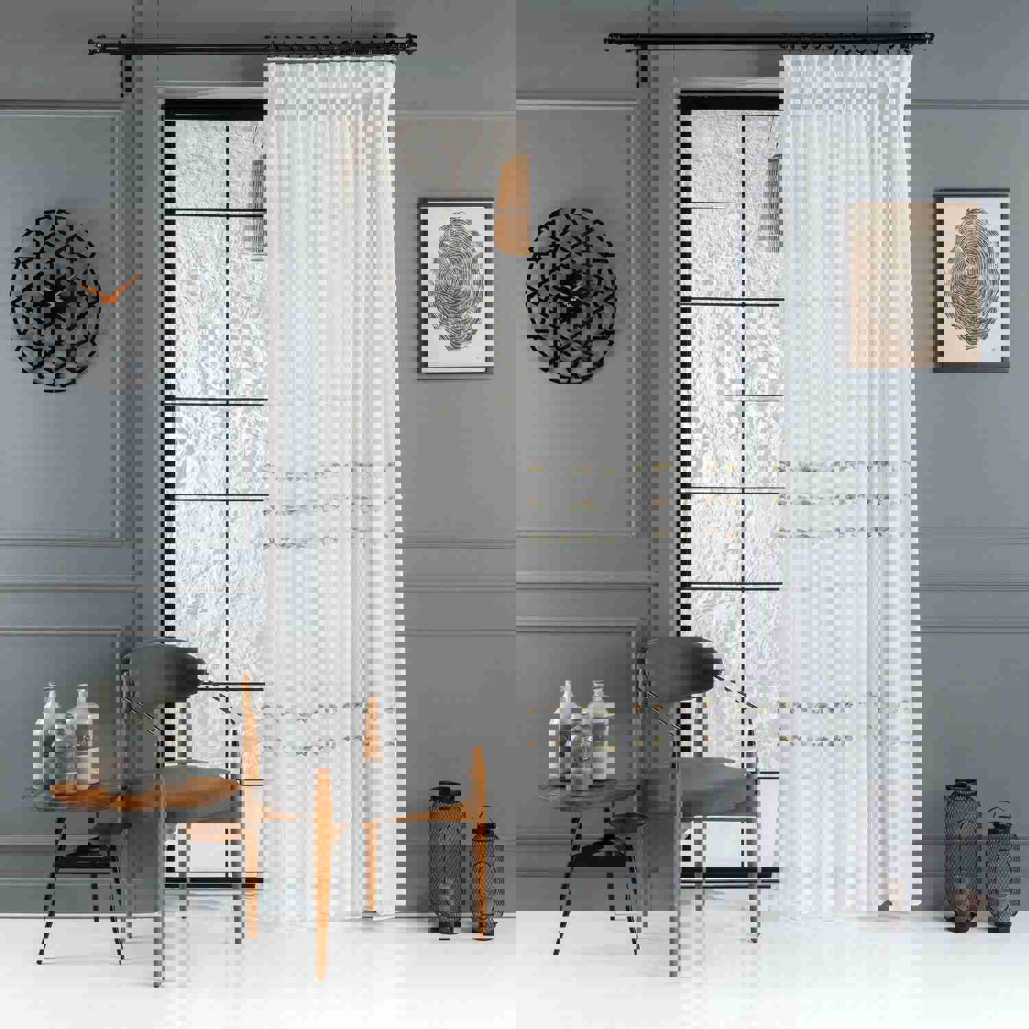 Double French Pleated 100% Handmade Custom Linen Sheer Curtain