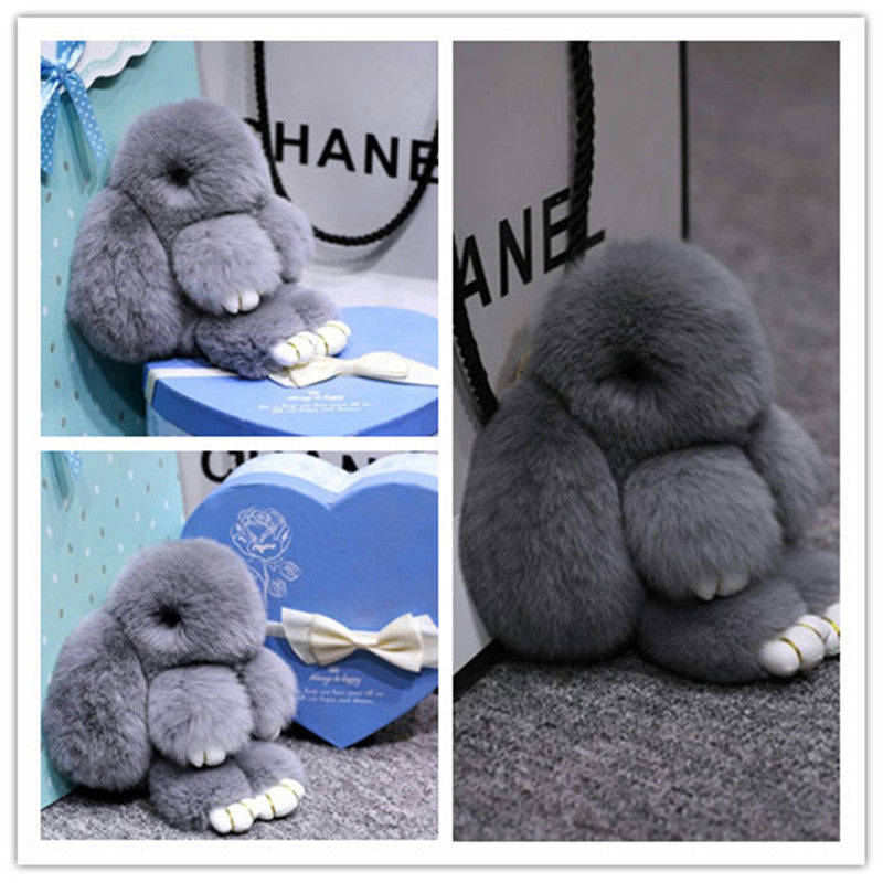 New Charm Decoration Gift Plush Bunny Toy Rex Rabbit Fur Bag Pendant Key Chain