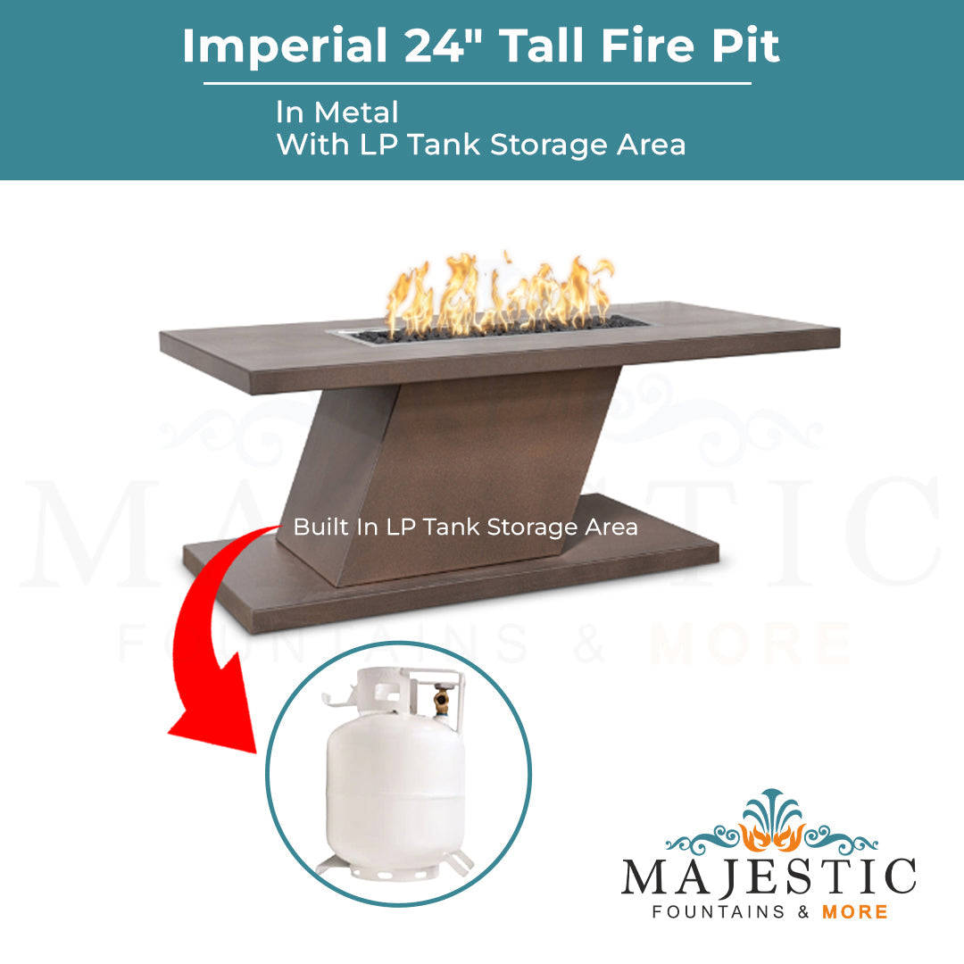 The Outdoor Plus Imperial 24 Tall Metal Fire Pit with Free Cover