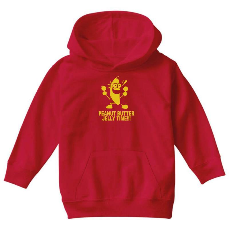 Peanut Butter Jelly Time Banana Youth Hoodie by MDK ART