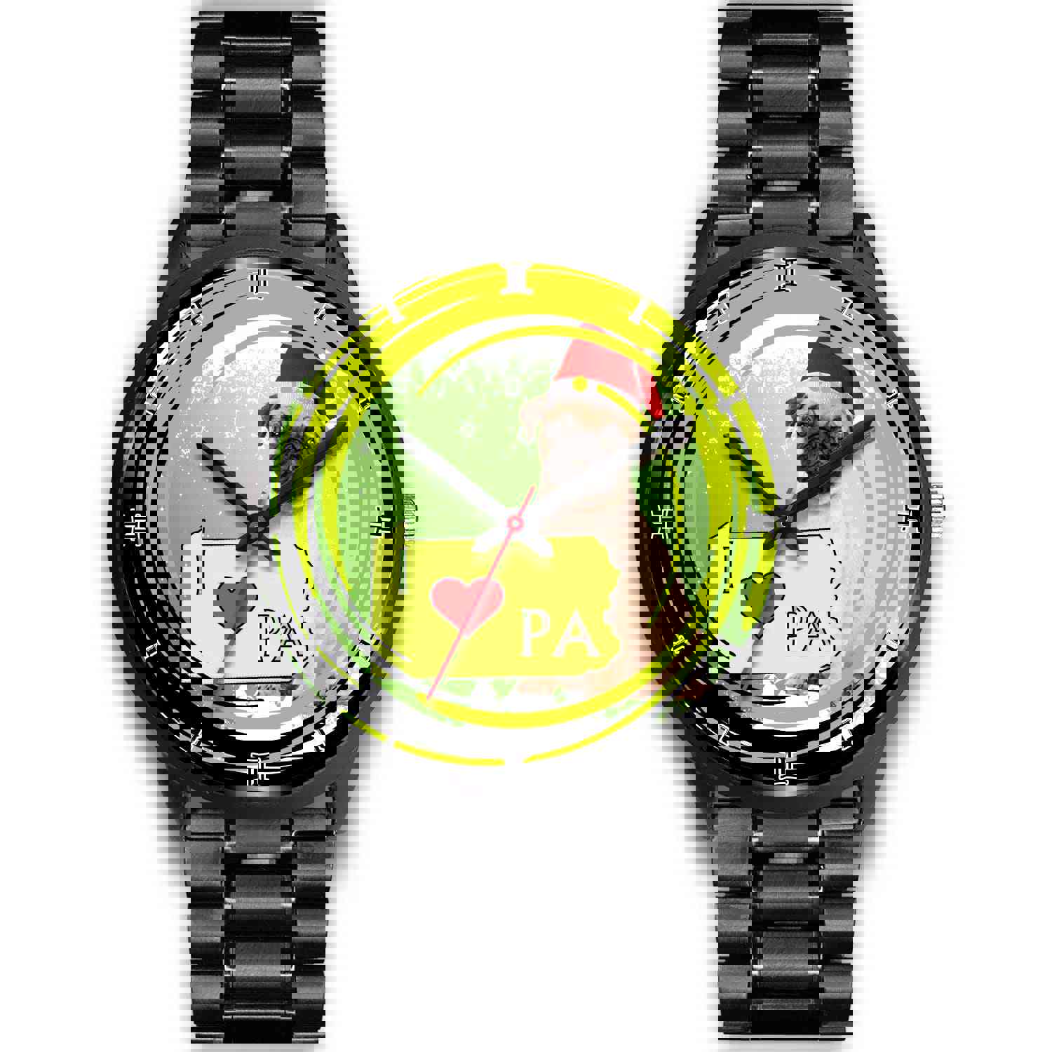 Pug Dog Pennsylvania Christmas Special Wrist Watch
