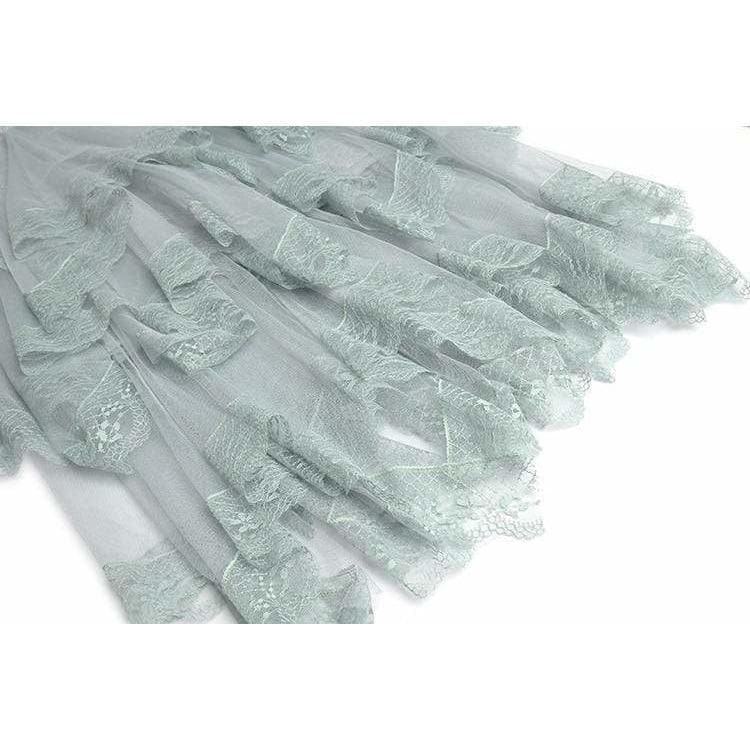 Fashion Lace Ruffle Maxi Dress