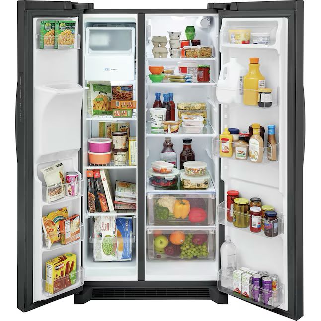 Frigidaire 25.6-cu ft Side-by-Side Refrigerator with Ice Maker and Dispenser (Black Stainless Steel) - ENERGY STAR