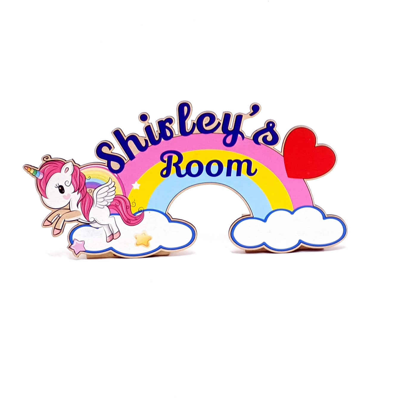 Custom Wooden Nursery Door Sign Gift for Kids - Unicorn