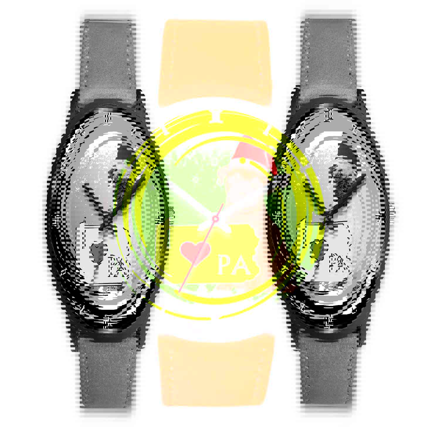 Pug Dog Pennsylvania Christmas Special Wrist Watch