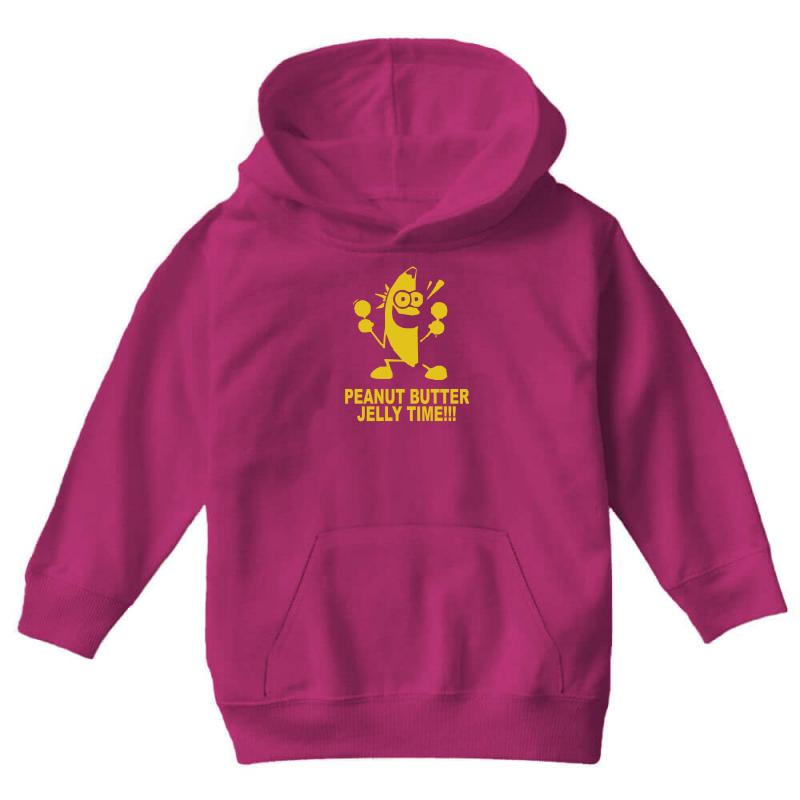 Peanut Butter Jelly Time Banana Youth Hoodie by MDK ART